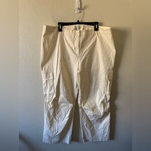 Miaou Wide Leg Cargo Pant Size 3XL Creme Neutral Casual Baggy Spring Summer